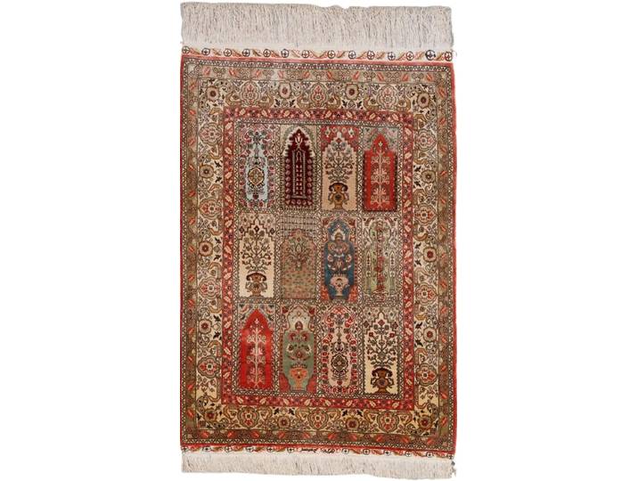 Hereke Seide Teppich 77x109 Handgeknüpft Orientteppich Seide