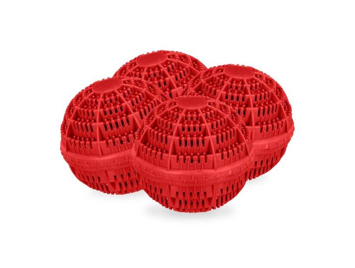 Relaxdays 4 boules de lavage rouges