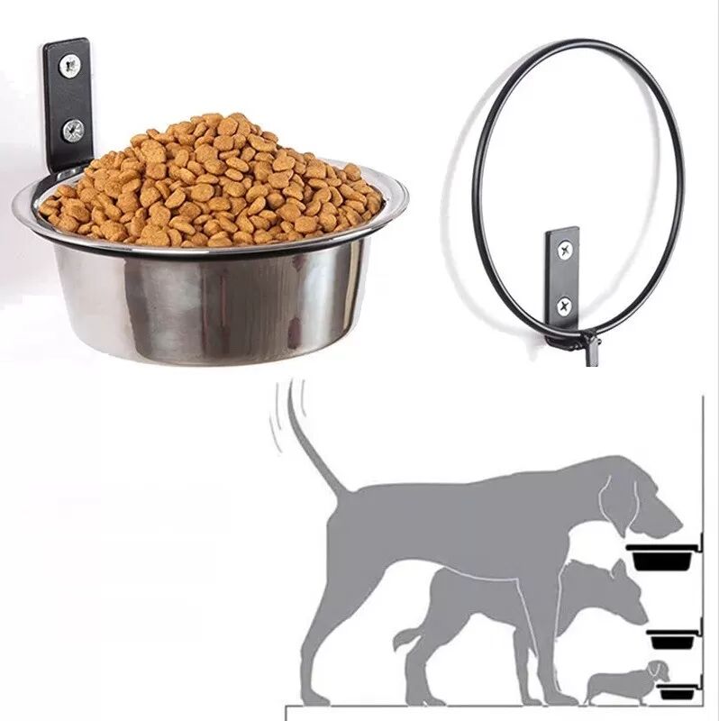 INF Gamelle murale pliable pour animaux de compagnie 8 pouces - Acier inoxydable, peu encombrante