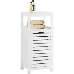 SoBuy, Badezimmerschrank, Wäscheschrank mit Wäschesack (42 x 30 x 90 cm)