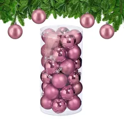 Relaxdays Weihnachtskugeln im 30er Set Rosa,Silber