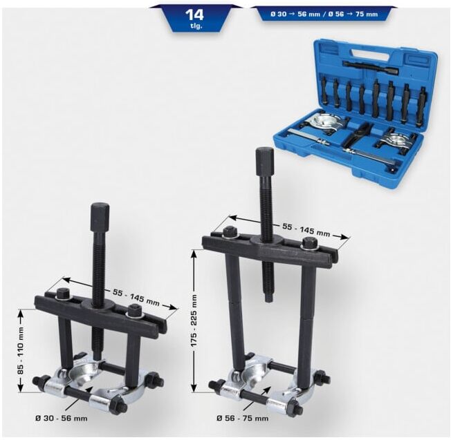 Brilliant Tools Kit d’extracteur de roulement avec décolleur, 10 pcs (BT631100)