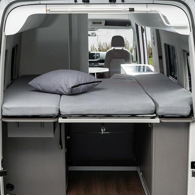 Wohnmobil Camper Schonbezug Hochbett Faltbett für VW T5 T6 T6.1 Beach Ocean Grand California 600 680 GC 680 Grani (Grau. Grand California 680 3 TLG. Heckbett)