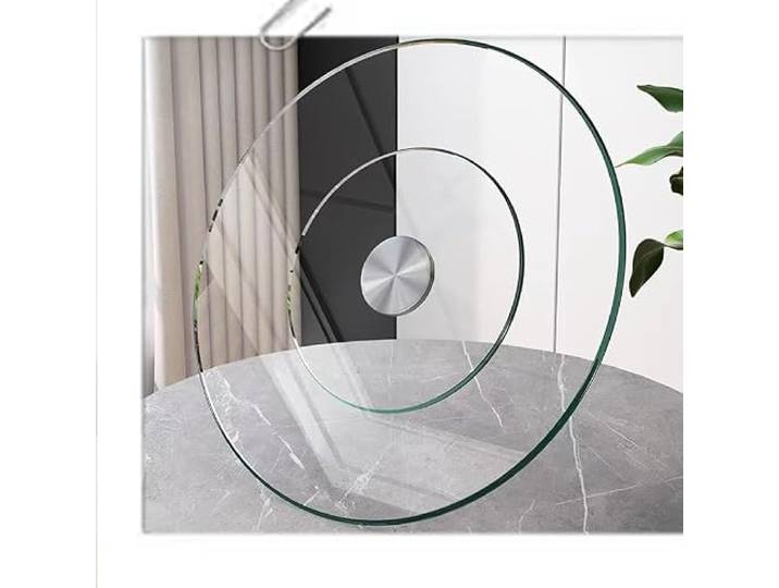 GSKFXJ 80cm Gehärtetem Glas Runde Tischplatte Drehteller, Großer Drehbar Servierteller Für Esstisch, Drehteller Lazy Susan Glass, Rotierende Tablett Stabil Silent(90CM(36in))