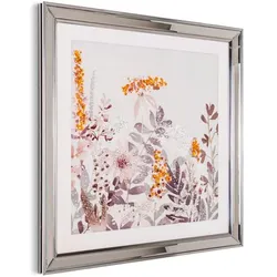 Wandbild 56,7 x cm Blumen II Kunststoff Rosa