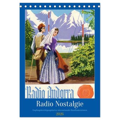 Radio Nostalgie - Empfangsbestätigungskarten internationaler Rundfunkstationen (Tischkalender 2026 DIN A5 hoch), CALVENDO Monatskalender