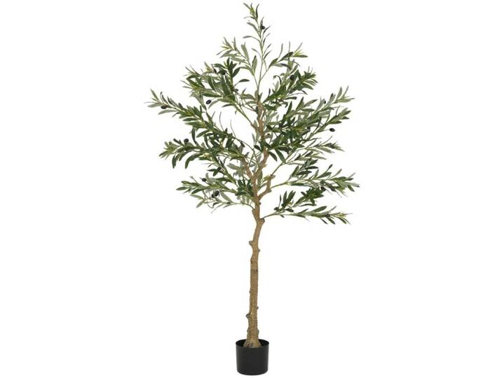 Olivier artificiel décoratif - Hauteur 150 cm - 720 feuilles réalistes - 40 olives - Branches modulables