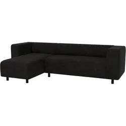 ECKSOFA Tove Schwarz Cord - Ottomane links