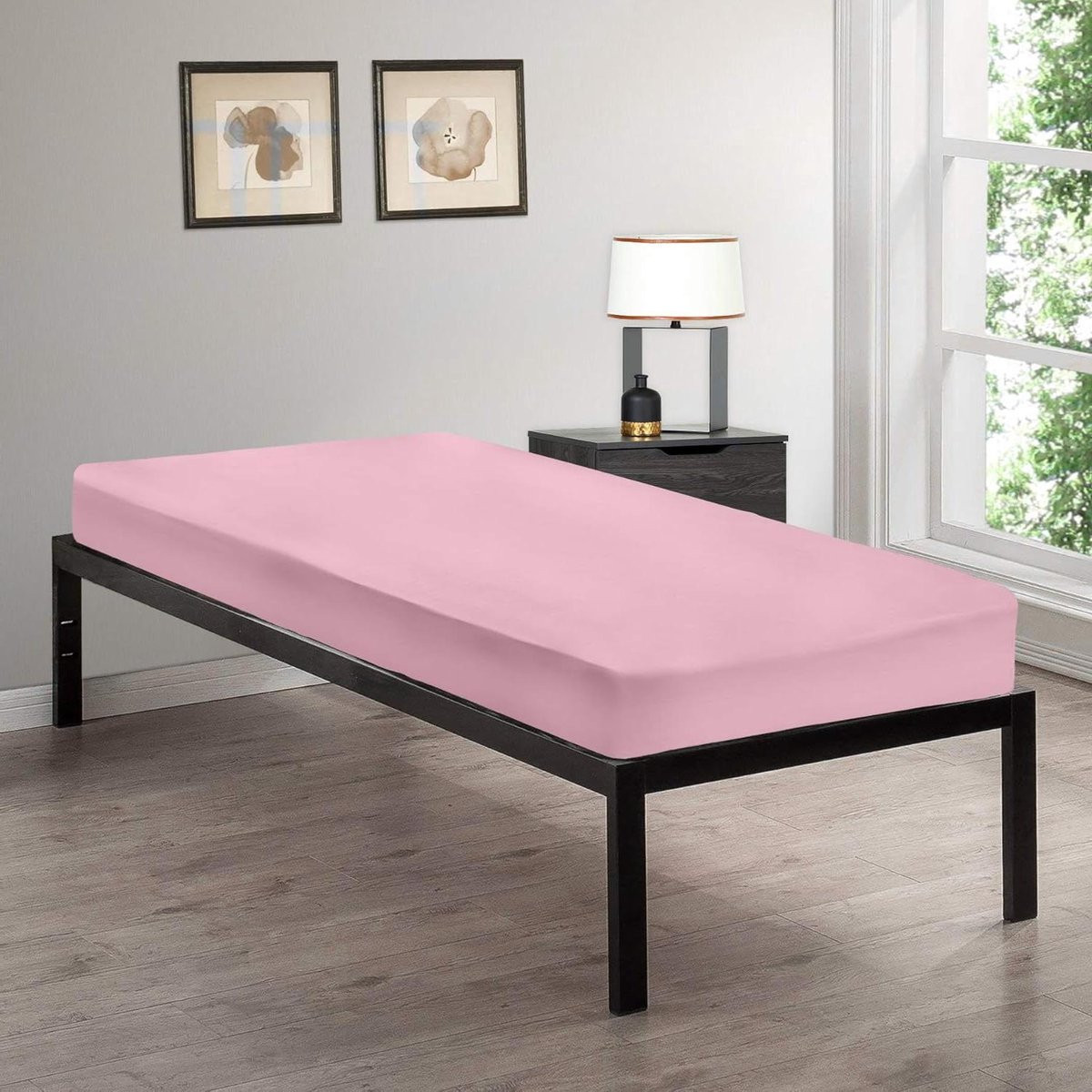 Roze kinder hoeslaken voor stapelbed, 76 x 190 cm