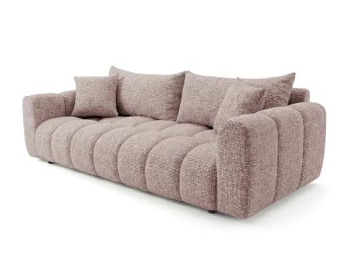 SOFILAND Cosmo Schlafsofa mit Bettkasten 240 cm (Altrosa) Liegefläche 200 x 135 cm, HR-Schaum T30, Strukturstoff Puente, Anlieferung bis in die Wohnung
