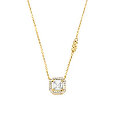 Kette mit Anhänger MICHAEL KORS "Schmuck Geschenk Silber 925 PREMIUM", gelbgoldfarben, kristallweiß, Halsketten, Damen, Silber 925 (Sterlingsilber), L: 45 B: 1mm, mit Zirkonia (synth.), B:1mm