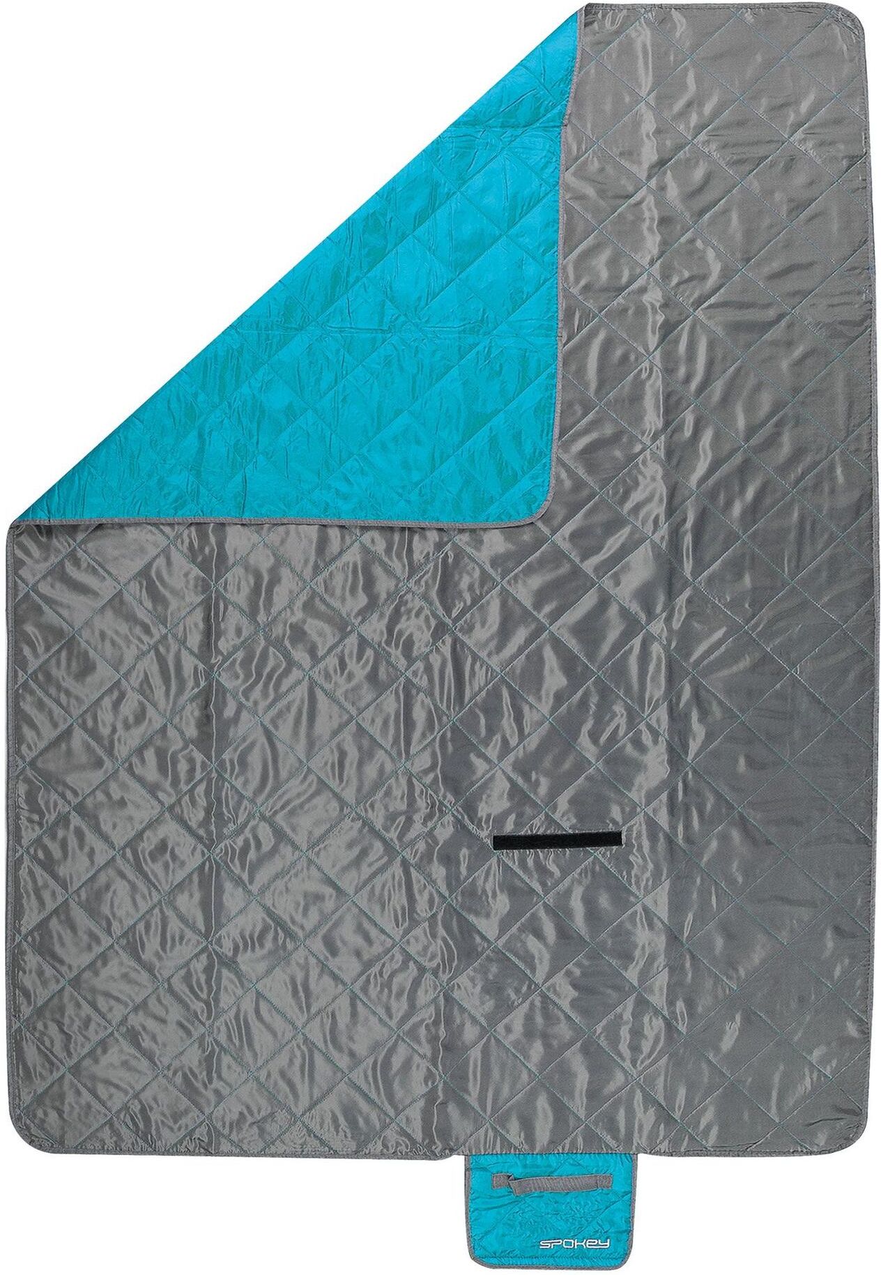 Picknickdecke SPOKEY "Canyon 140 x 2", blau (blau, grau), B:200cm L:800cm, Polyester, Wohndecken, Picknickdecke blau, grau B/L: 200cm x 800cm