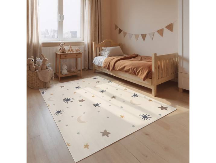 Kinderteppich HANSE HOME Moony , creme multifarben, B:200cm H:10mm L:290cm, Polypropylen, Teppiche, Kinderteppich, Pflegeleicht, Weich, Kinderzimmer, Spielteppich, Spielunterlage