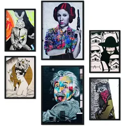 POSTER Set Mit 6 Straßenkunst A3 & A4 Schwarzer Rahmen