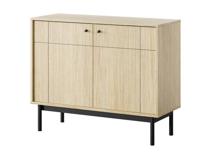 Komodee Sideboard Dieppe Kom1-2D Fräste Fronten, Eiche, Eichefarben, Holz, 104x83x39 cm, Kleinmöbel, Kommoden, Sideboards
