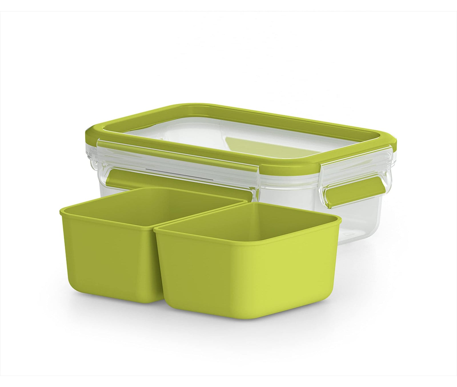 Emsa Snackbox CLIP & GO, 0,55 liter, transparant / groen