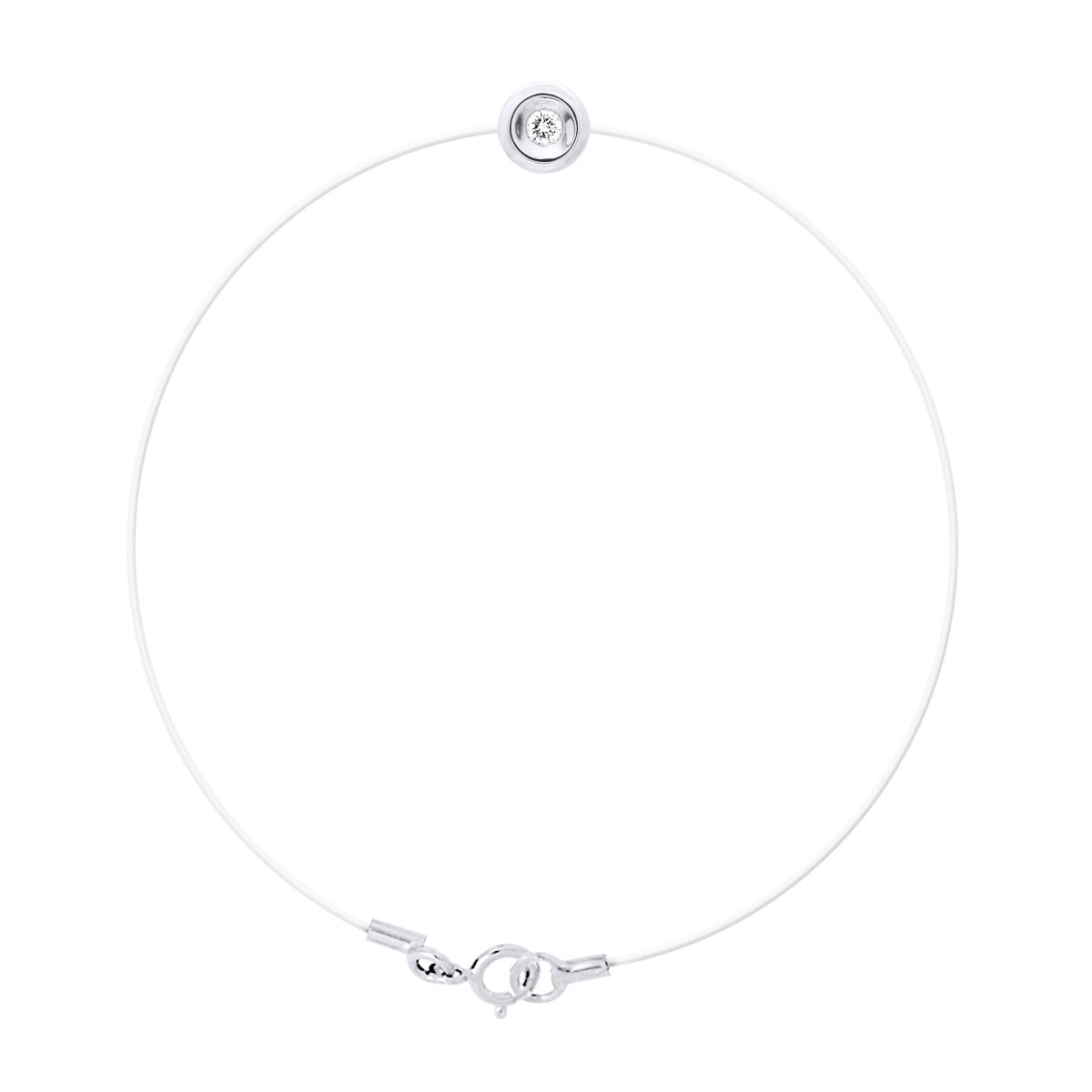 0050 Cts Diamond Bracelet Nylon Transparant 925