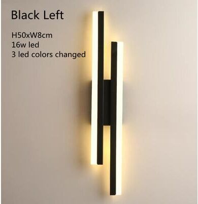 Friendly Fresh Finds Modern LED Wall Sconce Copper Accent Acrylic Wall Lamp For Bedroom Living Room Hallway black Left 3 Colors Changed