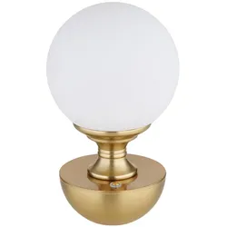Tischlampe Tischleuchte Schlafzimmerlampe Leseleuchte, Metall messing, Akku dimmbar CCT Schaltung, 2,5W 175Lm 2700K 4000K 6500K, H 21 cm