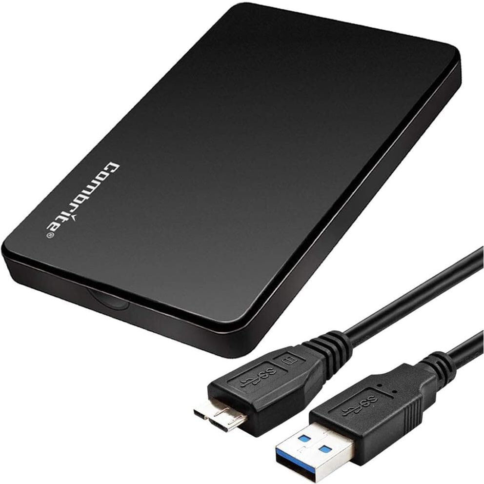 Combrite 2.5 Hard Drive Enclosure USB 3.0 Ultraspeed External HDD Caddy Tool-Free Design SATA III [UASP Supported] For 2.5-Inch SATA HDD/SSD