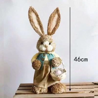Inspire Essentials Straw Woven Easter Bunny Decor Rustic Rabbit Garden And Home Ornament 9
