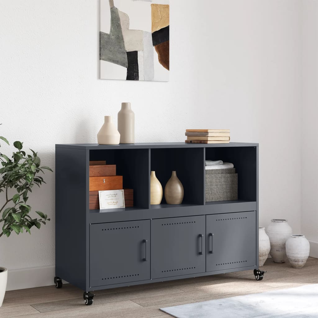 vidaXL Buffet anthracite 100,5x39x72 cm acier