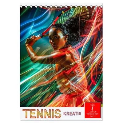 Tennis kreativ (Tischkalender 2027 DIN A5 hoch), CALVENDO Monatskalender