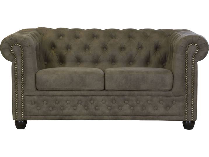 Chesterfield-Sofa HOME AFFAIRE Rysum , grau (stone), B:148cm H:72cm T:86cm, Luxus-Microfaser Lederoptik (100% Polyester), Sofas, Chesterfield-Optik, in 2 Bezugsqualitäten