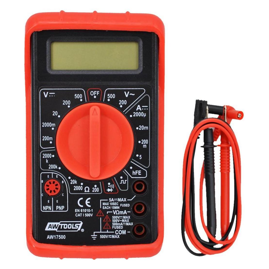 Awtools Universelles Digitalmultimeter mit LCD (Hand-Multimeter) (AW17500)
