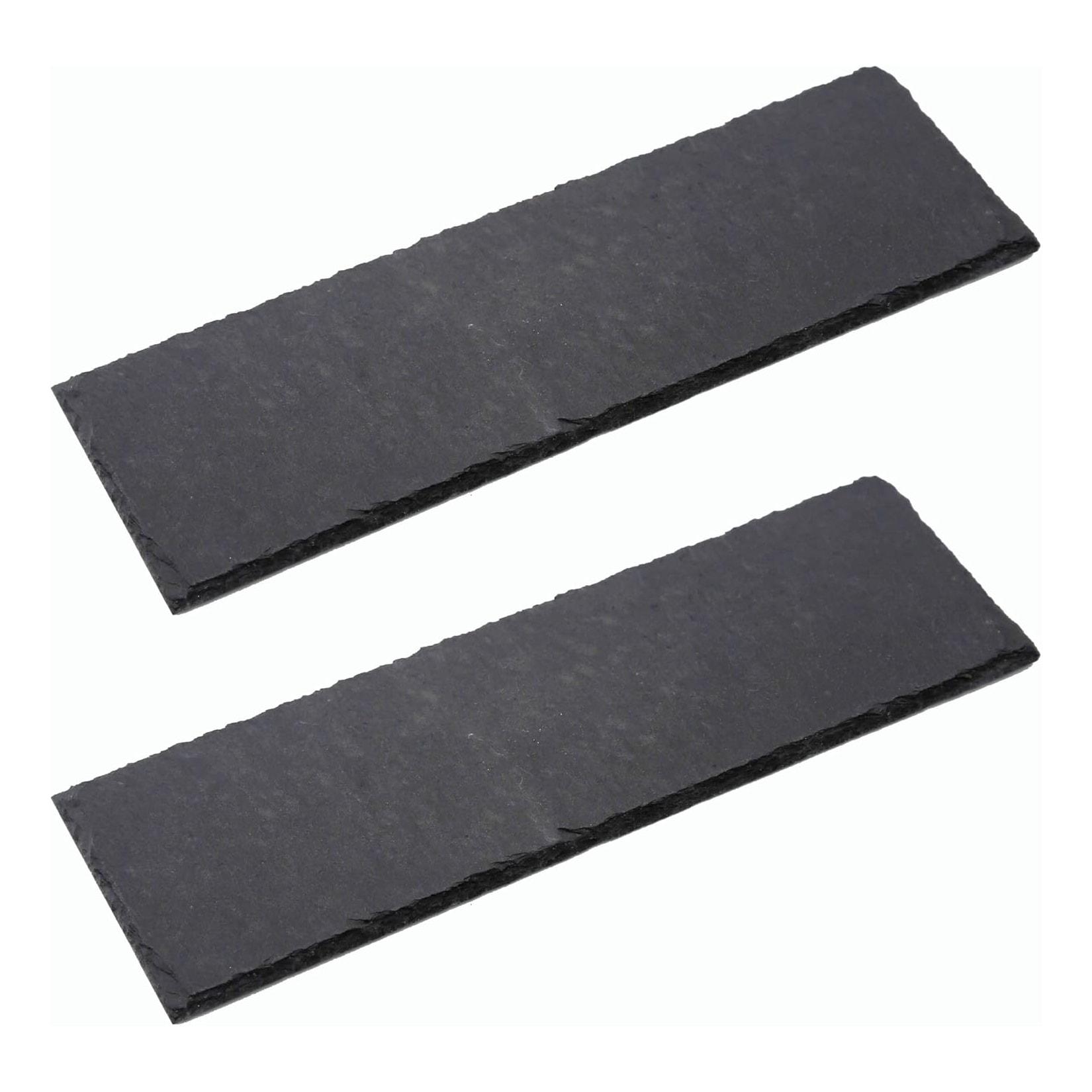 2x Schieferplatten I rechteckig I 40x15x0,5 cm I Schiefer Platten Schieferteller Servierteller Servierplatten Schiefer Teller Set