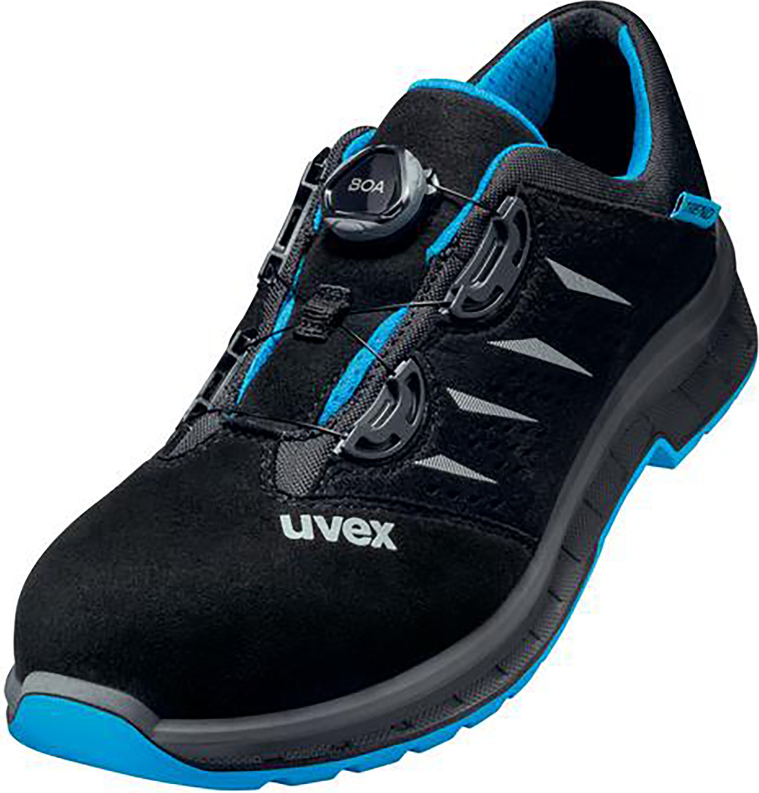 Uvex 2 trend BOA S1P veiligheidsschoenen voor dames, zwart/blauw, ESD, S1, SRC, snelsluiting