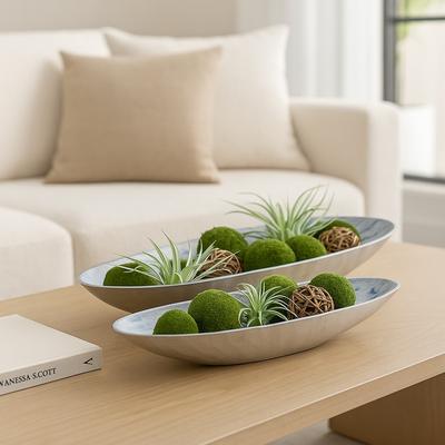 Sagebrook Home "Oval Metal Bowls Sculptural Design -Set of 2 - 20"", 23"" - 23.0"""