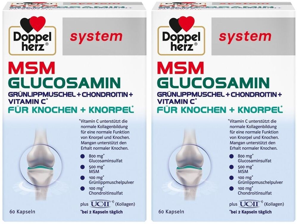 Doppelherz MSM Glucosamin system Kapseln 2x 2x60 St