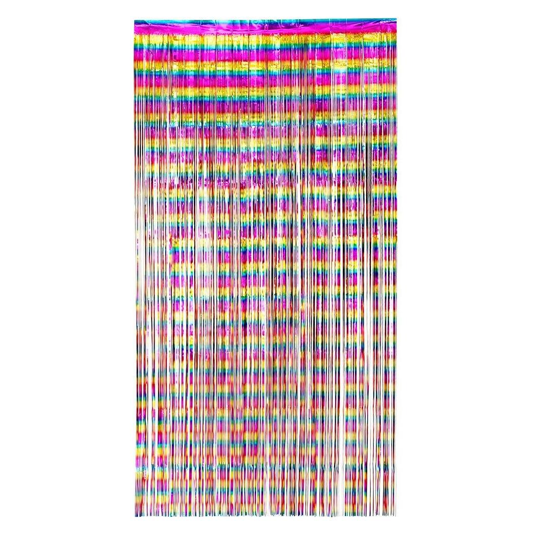 Boland Lamettavorhang Regenbogen Metallic 200 x 100cm (1 Stk.) (BO44733)