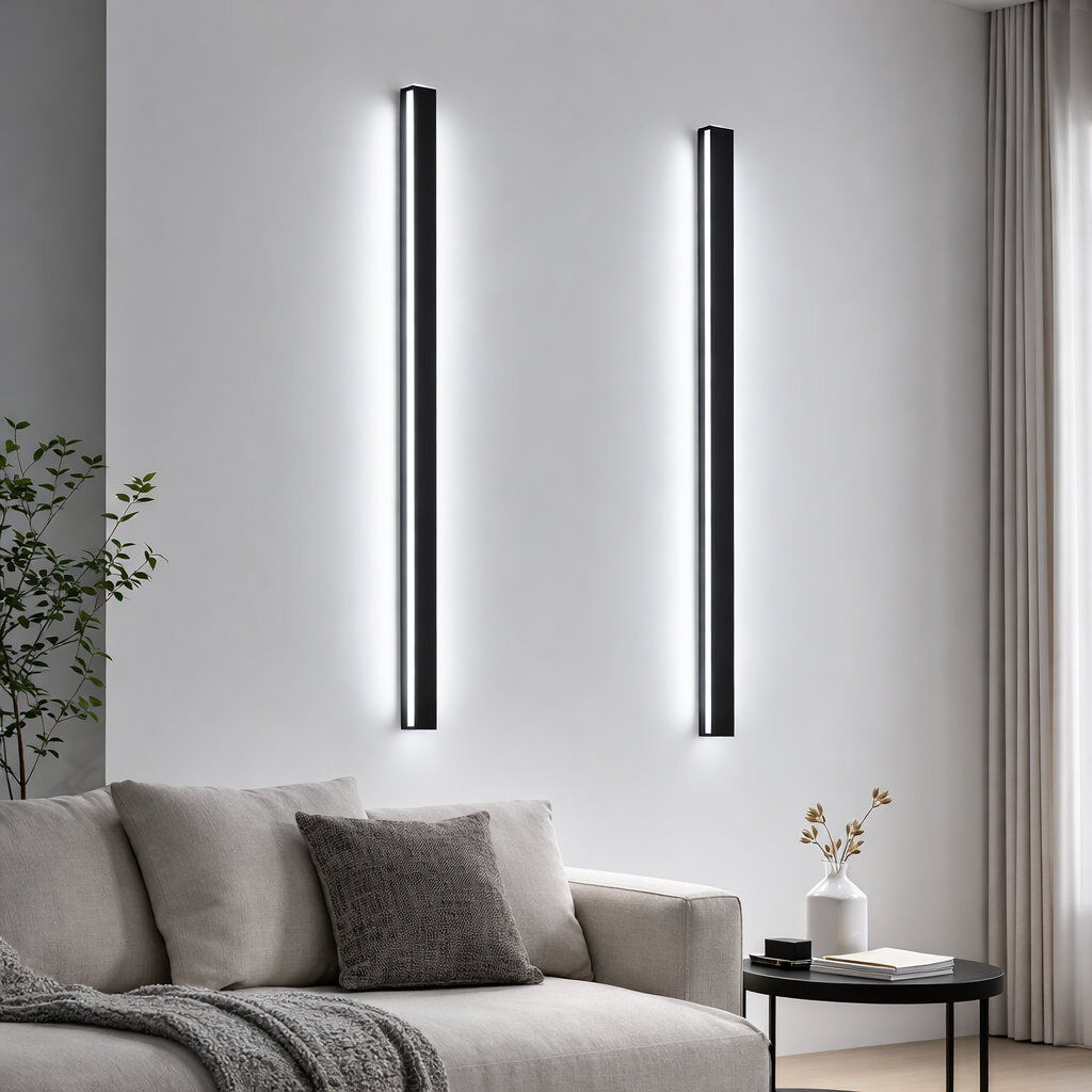 Metro Danazia Black LED Flush Mounted Sconce Matte Black 100cm