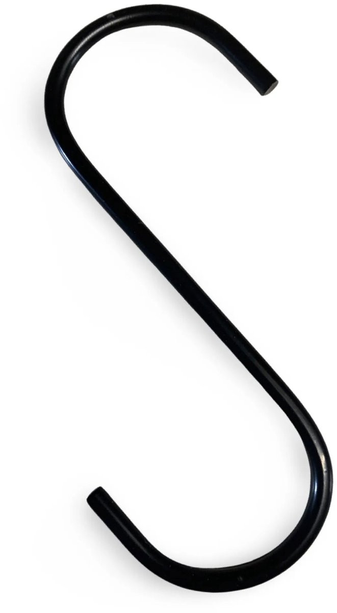 S-Haak Zwart 12 cm