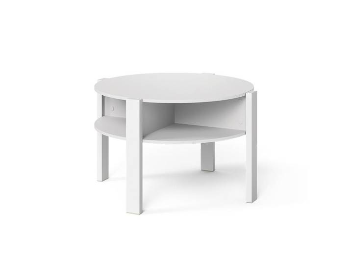 Vicco Couchtisch Elova, Weiß, 75 x 46 cm, Holzwerkstoff, Rund, 75x46x75 cm, Wohnzimmer, Wohnzimmertische, Couchtische