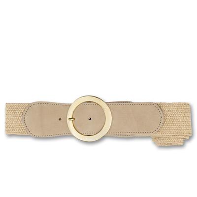 Hüftgürtel BERND GÖTZ "Hüftgürtel mit breitem Schnitt und großer Ringschließe", Damen, Gr. 90, beige, Kunstfaser, Gürtel Hüftgürtel
