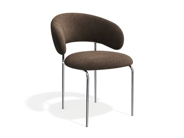 Chaises en tissu tramé toucher doux brun expresso