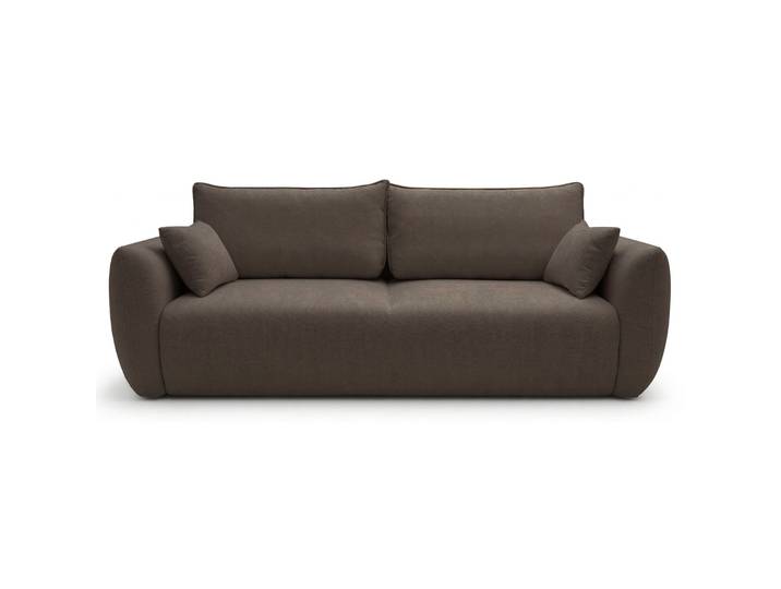 Dreisitziges ausklappbares Sofa Zordo mit Stauraum, braunes