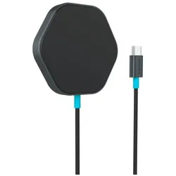 Canyon Drahtloses Ladegerät Drahtloses Ladegerät HEXAGON 110 Dunkelgrau Blau (15 W), Wireless Charger, Blau, Schwarz
