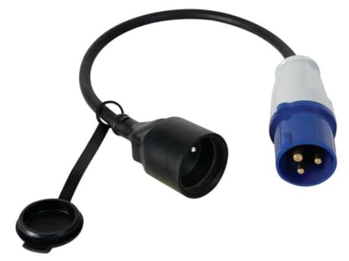 Perel Verloopkabel H07RN-F 3G1.5 Blauw, CEE naar Type E, 0,4 m