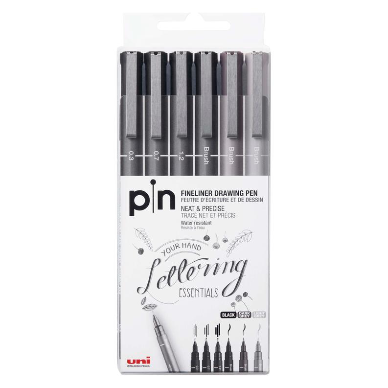 Uni-ball PIN - Fineliner (6x) (PIN200(S) HLG 6P)