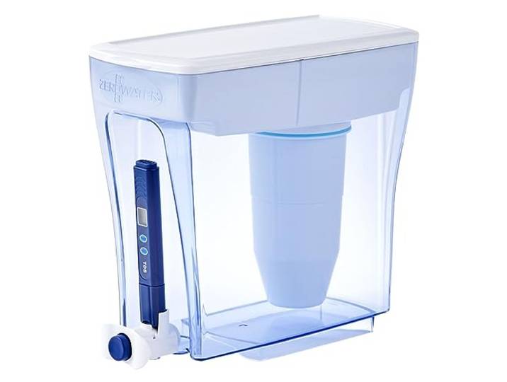 Zerowater Waterdispenser, NSF-gecertificeerd om Lood, Andere Zware Metalen en PFOA/PFOS te Verminderen, Wit en Blauw (4,7 L)