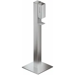 SENSORIC Desinfektionsspender Säule, Säule u. Grundk. des Spenders Edst., matt geschliffen, Tropfschale Edst, plvb, mit Innenbehälter zur freien Befüllung, Füllmenge 500 ml, H: 1330 mm, T: 400 mm, B: 400 mm