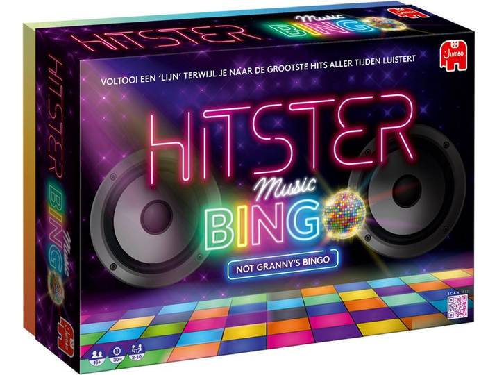Jumbo Hitster Bingo - Nederlandstalig Partyspel - 225 muziekkaarten - Dubbelzijdig speelbord