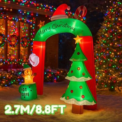 Uplift Treasures Giant Christmas Inflatable Bear Coffee Mug Archway With LED Lights 77wj qm1830 uk