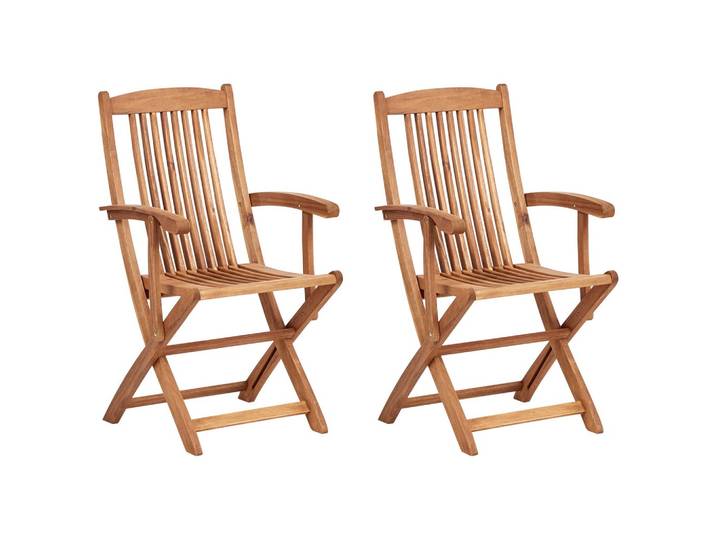 GARTENSTUHL 2er-Set Holz Heller Holzfarbton Maui II