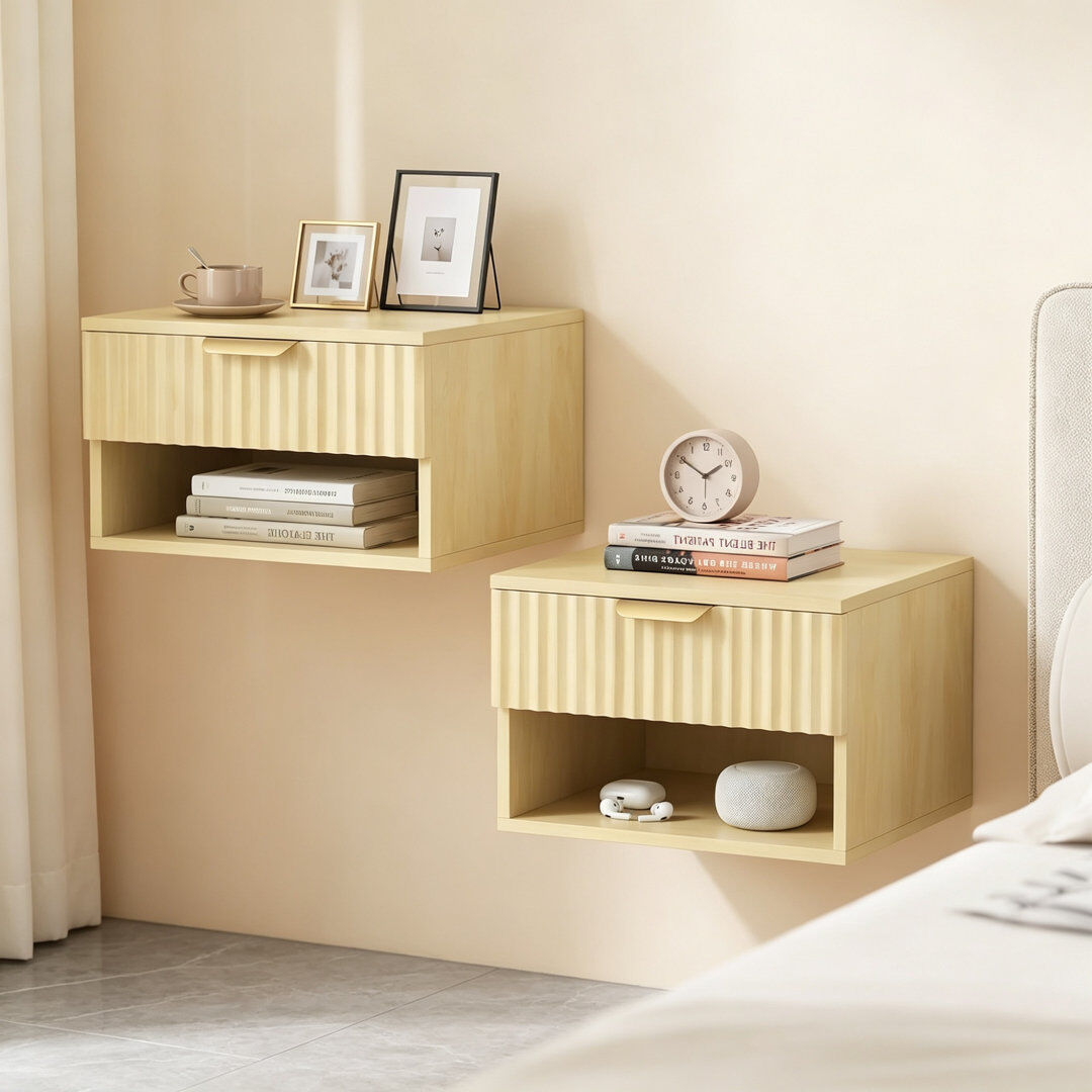 Brayden Studio 40 cm W Bedside Table Oak 29cm H X 40cm W X 34cm D