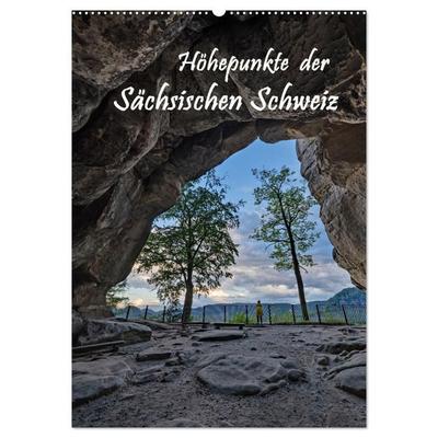 Höhepunkte der Sächsischen Schweiz (Wandkalender 2027 DIN A2 hoch), CALVENDO Monatskalender